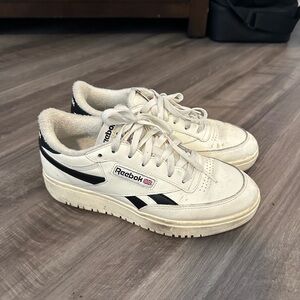 Reebok Off-White and Black Casual Sneakers